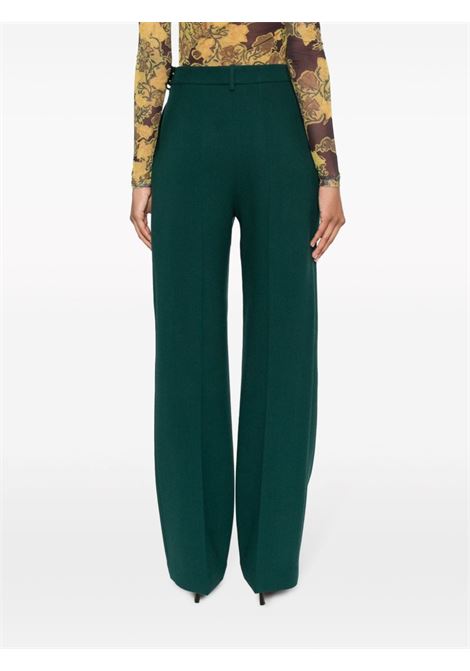 Green houndstooth high-waist wide-leg trousers - women ALEXANDRE VAUTHIER | 233PA1952CYPRSSGRN